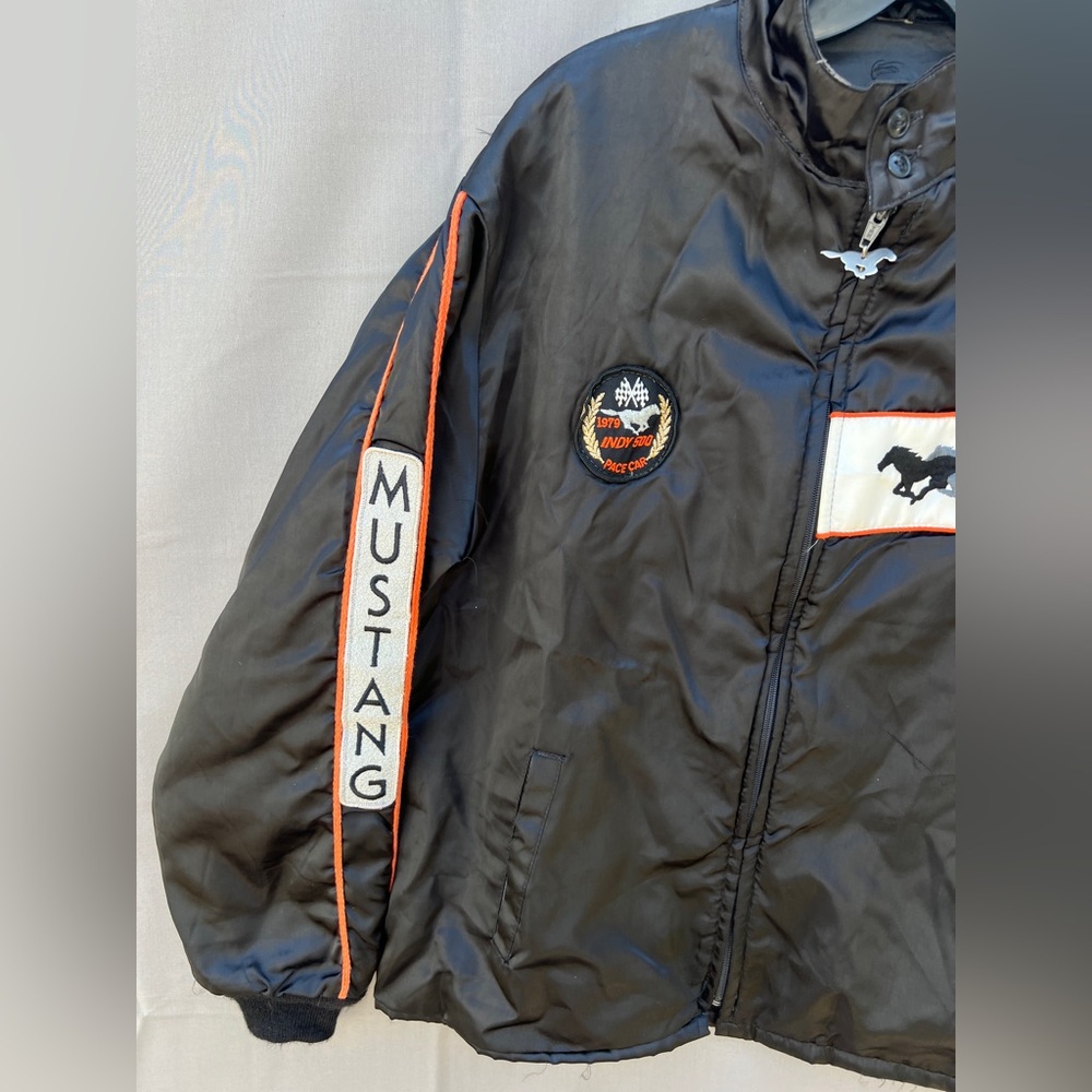 Black Racing-Style Bomber Jacket - Picture 2 of 13
